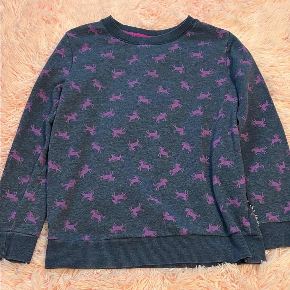 Cat & Jack Unicorn Sweatshirt - Navy and Purple
